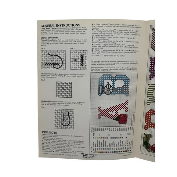 Vintage Kitchen Alphabet Cross Stitch Design Leaflet LEISURE ARTS #252 1983 - Picture 2 of 2